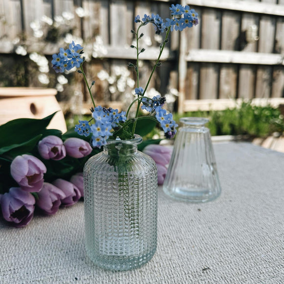Clear Dimpled Glass Bottle