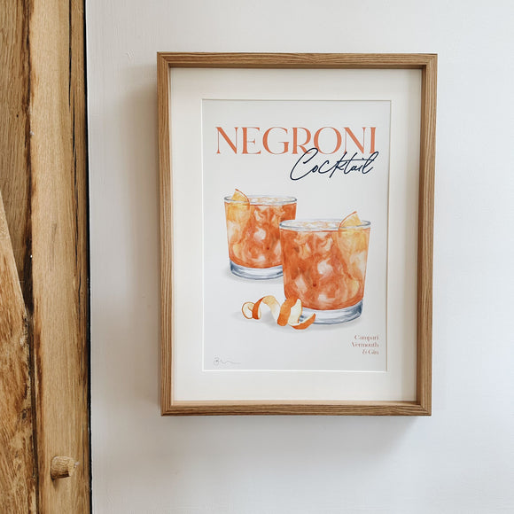 Negroni Cocktail Framed Print