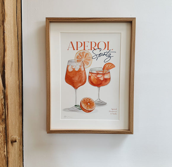 Aperol Spritz Cocktail Framed Print