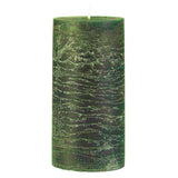 Rustic Pillar Candles in Olive