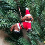 Handmade Felt Christmas Dog Decoration