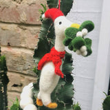 Handmade Felt Christmas Duck Decoration
