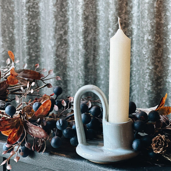 Handmade Ceramic Candle Holder in Eggshell