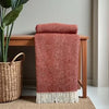 Fine Weave Pure New Wool Throw in Soft Rust