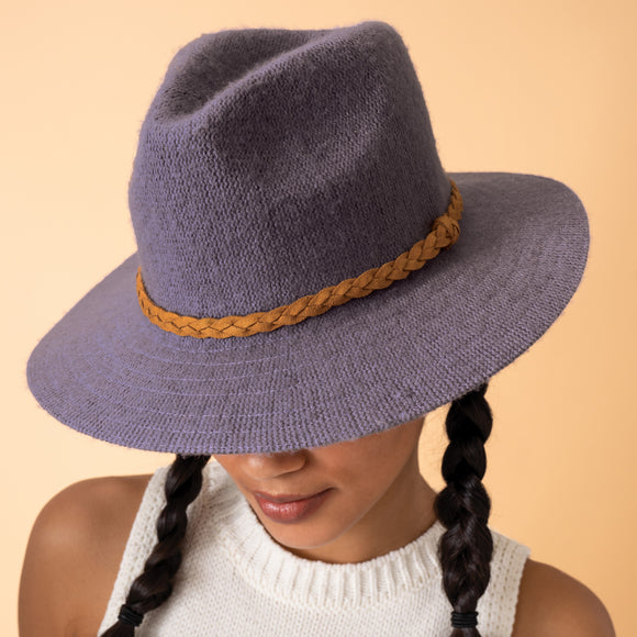 Wool Fedora Hat in Lavender