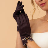 Horsebit Buckle Gloves in Chocolate