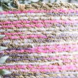 Pink Weave Seagrass Hanging Planter
