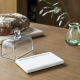 Marble and Glass Butter Dish