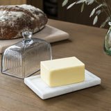 Marble and Glass Butter Dish