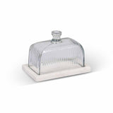 Marble and Glass Butter Dish