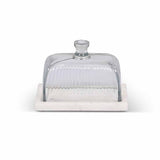 Marble and Glass Butter Dish
