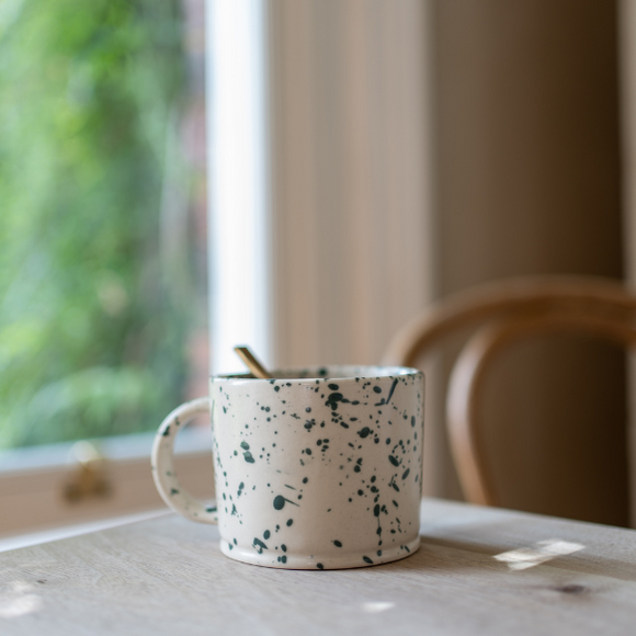 Handmade Ink Splash Mug in Forest