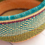Ghanaian Handwoven Shopper Blue and Green