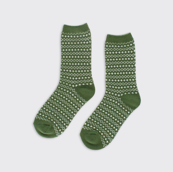 Cosy Nordic Socks - Green