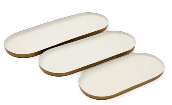 Oval Trays in Cream