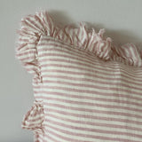 Pink Ticking Stripe Linen Bolster