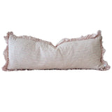 Pink Ticking Stripe Linen Bolster