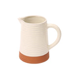 White and terracotta ribbed jug, additional view