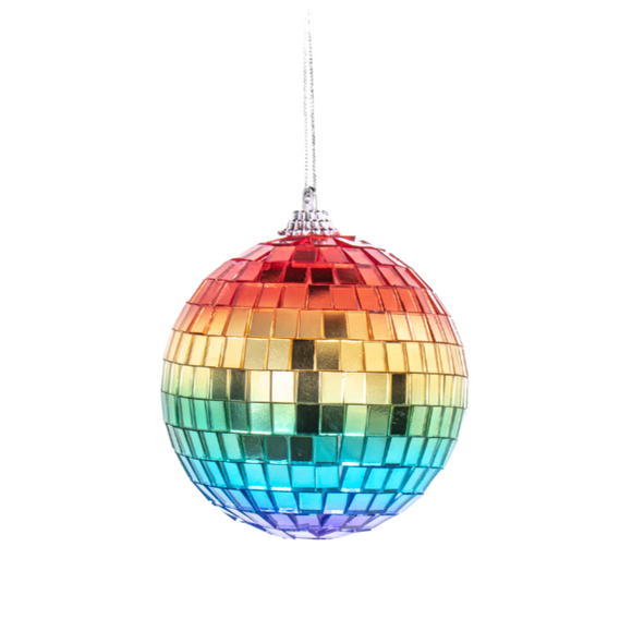 Rainbow Disco Ball Bauble