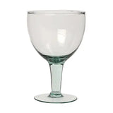 Recycled glass gin glass with a blue tint