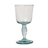 Short-stemmed recycled glass wine glass with fluted shape