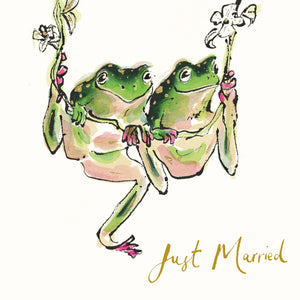 Just Married Frogs Card
