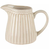 Small Ribbed Jug in Off White