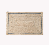 Jute Doormat with Blue Detail
