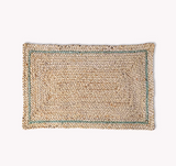 Jute Doormat with Green Detail