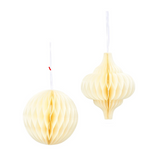 Honeycomb Baubles in White