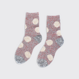 Cosy Spotty Knit Socks - Mulberry