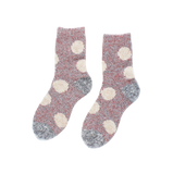 Cosy Spotty Knit Socks - Mulberry
