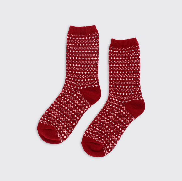 Cosy Nordic Socks - Red