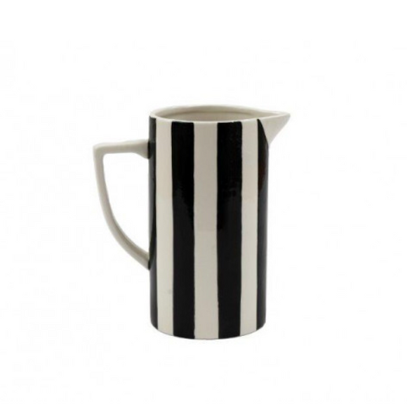 Monochrome Stripe Ceramic Jug