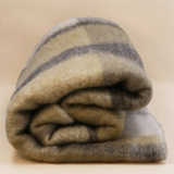 Fringed Throw in Grey and Taupe