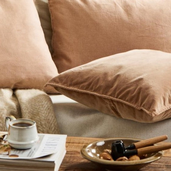 Velvet Cushion in Pale Terracotta