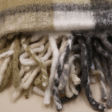 Fringed Throw in Grey and Taupe