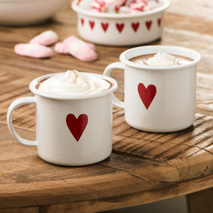 Enamel Mug with Red Heart