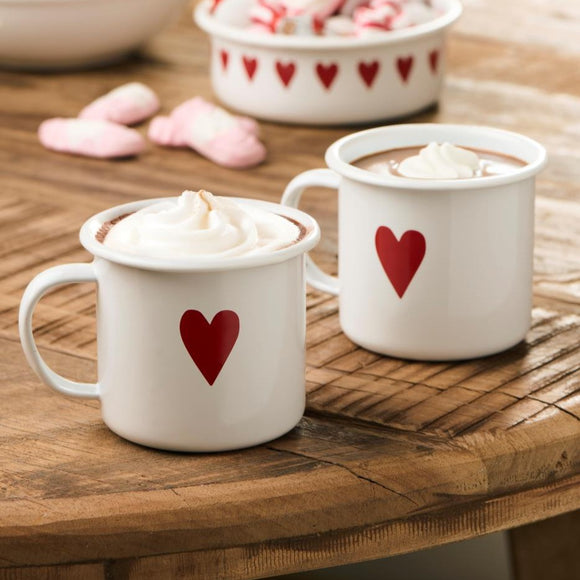 Enamel Mug with Red Heart