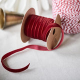 10m Spool Velvet Ribbon - Bordeaux