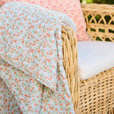 Floral Quilt in Blue, Green and Red