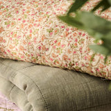 Quilt with Red, Green and Orange Flower Vines