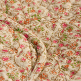 Quilt with Red, Green and Orange Flower Vines