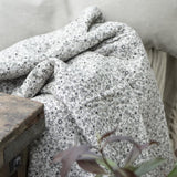 Black & Natural Floral Quilt