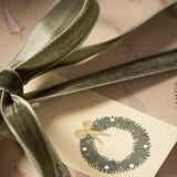 10m Spool Velvet Ribbon - Moss