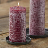 Rustic Pillar Candles in Rouge