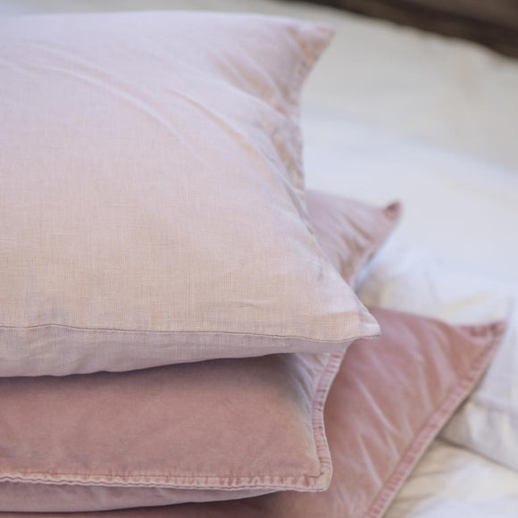 Shell Pink Linen Square Cushion