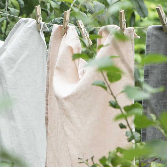 Shell Pink Linen Tea Towel