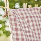Dusty Mauve Gingham Cotton Teatowel