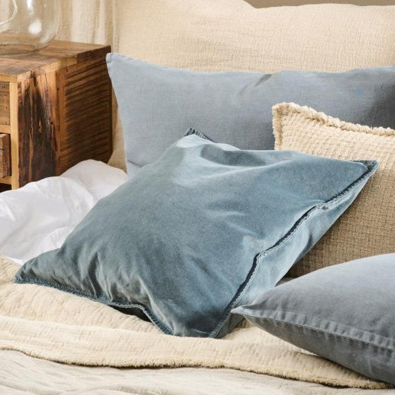 Velvet Cushion in Denim Blue